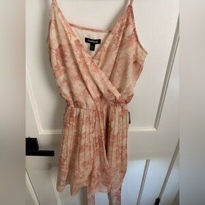 Express Women's Peach Floral Mini Romper